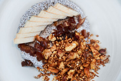 Silvestermenü Chiapudding mit Banane und Nusscrunch